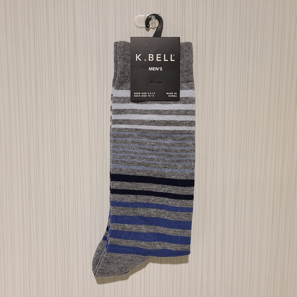 K. Bell Stripes Cotton Dress Socks New